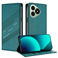 Per Ulefone Note 19 Custodia per telefono in pelle retrò con portafoglio multifunzionale in rilievo (verde scuro)