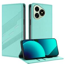 Per Ulefone Note 19 Custodia per telefono in pelle retrò con portafoglio multifunzionale in rilievo (verde menta)