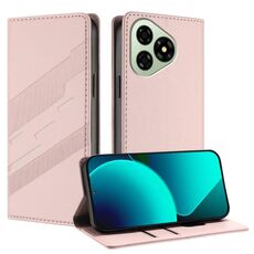 Per Ulefone Note 19 Custodia per telefono in pelle retrò con portafoglio multifunzionale in rilievo (rosa)