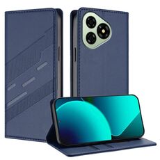 Per Ulefone Note 19 Custodia per telefono in pelle retrò con portafoglio multifunzionale in rilievo (blu scuro)