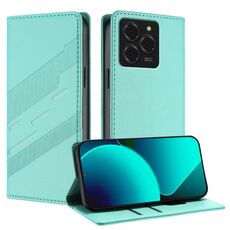 Per Ulefone Note 20 Pro Custodia per telefono in pelle retrò con portafoglio multifunzionale in rilievo (verde menta)