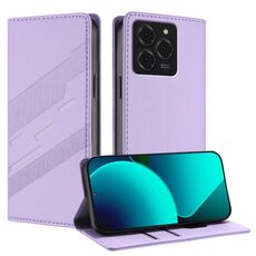 Per Ulefone Note 20 Pro Custodia per telefono in pelle retrò con portafoglio multifunzionale in rilievo (viola chiaro)