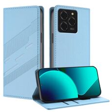 Per Ulefone Note 20 Pro Custodia per telefono in pelle retrò con portafoglio multifunzionale in rilievo (azzurro chiaro)