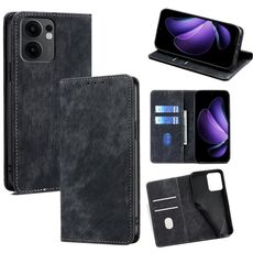 Per OPPO Reno13 F 5G / 4G RFID Antifurto Spazzola Magnetico Custodia in Pelle per Telefono (Nero)