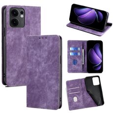 Per OPPO Reno13 F 5G / 4G RFID Antifurto Spazzola Magnetico Custodia in Pelle per Telefono (Viola)