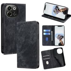 Per Tecno Pova 6 Neo 5G RFID Anti-furto Spazzola Magnetico Custodia in Pelle per Telefono (Nero)