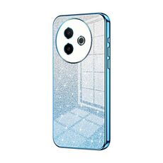 Per vivo Y300i Custodia per telefono elettrolitica con polvere glitterata sfumata (blu)