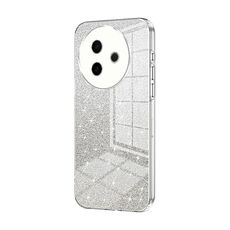 Per vivo Y300i Custodia per telefono elettrolitica con polvere glitterata sfumata (trasparente)