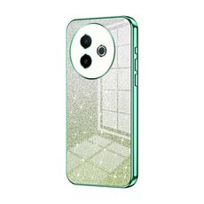 Per vivo Y300i Custodia per telefono elettrolitica con polvere glitterata sfumata (verde)