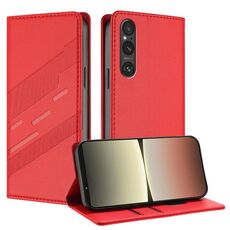 Per Sony Xperia 1 V 2023 Custodia per telefono in pelle retrò con portafoglio multifunzionale in rilievo (rosso)