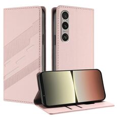 Per Sony Xperia 1 VI 2024 Custodia per telefono in pelle retrò con portafoglio multifunzionale in rilievo (rosa)