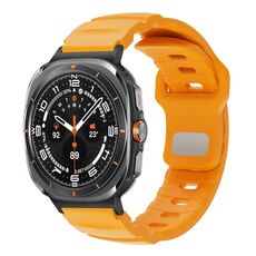 Per Samsung Galaxy Watch Ultra 47mm Nero Connettore Fibbia Inversa Cinturino Fluorogomma (Giallo)