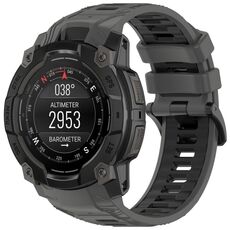 Per Garmin Instinct 3 AMOLED / Solar 50mm cinturino sportivo in silicone bicolore (grigio+nero)