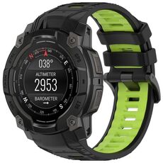 Per Garmin Instinct 3 AMOLED / Solar 50mm cinturino sportivo in silicone bicolore (nero + verde)