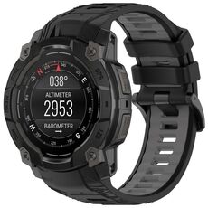 Per Garmin Instinct 3 AMOLED / Solar 50mm cinturino sportivo in silicone bicolore (nero + grigio)