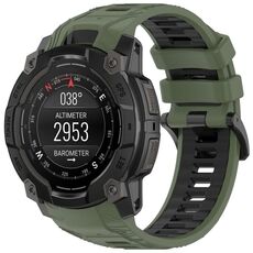 Per Garmin Instinct 3 AMOLED / Solar 50mm cinturino sportivo in silicone bicolore (verde + nero)