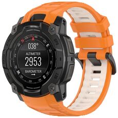 Per Garmin Instinct 3 AMOLED / Solar 50mm cinturino sportivo in silicone bicolore (arancione + Starlight)