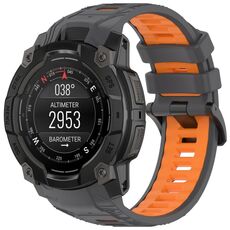 Per Garmin Instinct 3 AMOLED / Solar 50mm cinturino sportivo in silicone bicolore (grigio + arancione)