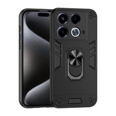 Per Infinix Note 40 5G Custodia antiurto in metallo con anello per telefono (nero)