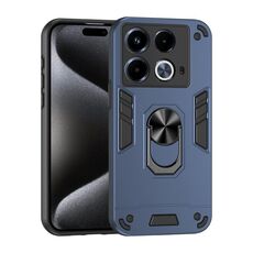 Per Infinix Note 40 5G Custodia antiurto in metallo con anello per telefono (blu)