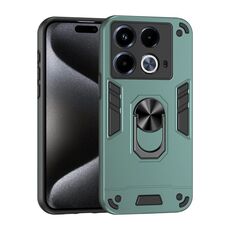 Per Infinix Note 40 5G Custodia per telefono con supporto ad anello in metallo antiurto (verde)