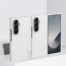 Per Samsung Galaxy Z Fold7 Custodia protettiva antiurto per PC con copertura completa in pelle (bianca)