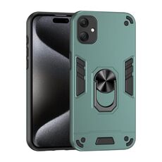 Per Samsung Galaxy A06 5G Custodia antiurto in metallo con supporto ad anello per telefono (verde)