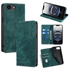 Per iPhone 16e RFID Antifurto Spazzola Magnetico Custodia in Pelle per Telefono (Verde)