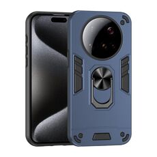 Per Xiaomi 15 Ultra Custodia antiurto in metallo con supporto ad anello per telefono (blu)