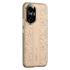 Custodia per telefono cellulare in pelle liscia per Honor 300 Cloud Dragon Pattern (oro)