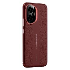 Custodia per telefono cellulare in pelle liscia per Honor 300 Cloud Dragon Pattern PC (rosso)