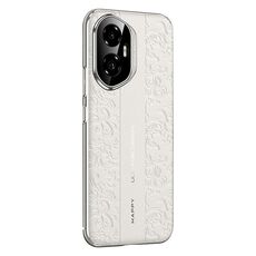 Custodia per telefono cellulare in pelle liscia per Honor 300 Cloud Dragon Pattern PC (bianca)