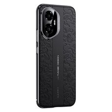 Custodia per telefono cellulare in pelle liscia per Honor 300 Cloud Dragon Pattern PC (nero)