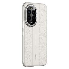 Per Huawei Nova 13 Pro Custodia per telefono cellulare in pelle liscia con motivo a drago cloud (bianco)