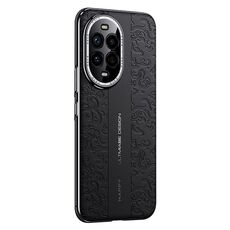 Per Huawei Nova 13 Pro Custodia per telefono cellulare in pelle liscia con motivo a drago Cloud (nero)
