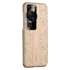 Per Huawei P60 Pro Cloud Dragon Pattern Custodia per telefono in pelle liscia per PC (oro)