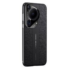 Per Huawei Pura 70 Ultra Cloud Dragon Pattern Custodia per telefono in pelle liscia per PC (nero)