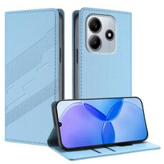 Custodia in pelle retrò con portafoglio multifunzionale in rilievo per Redmi Note 14 5G (blu chiaro)