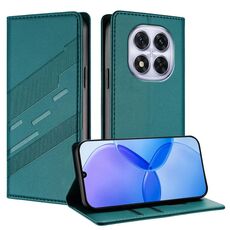 Custodia in pelle retrò con portafoglio multifunzionale in rilievo per Redmi Note 14 Pro 4G (verde scuro)