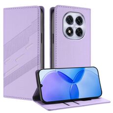 Per Redmi Note 14 Pro 4G Custodia per telefono in pelle retrò con portafoglio multifunzionale in rilievo (viola chiaro)