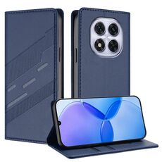 Custodia in pelle retrò con portafoglio multifunzionale in rilievo per Redmi Note 14 Pro 5G (blu scuro)