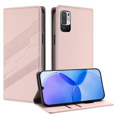 Per Redmi 10 4G Custodia per telefono in pelle retrò con portafoglio multifunzionale in rilievo (rosa)