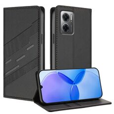 Per Redmi 10 5G Custodia per telefono in pelle retrò con portafoglio multifunzionale in rilievo (nero)
