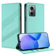 Custodia in pelle retrò con portafoglio multifunzionale in rilievo per Redmi 10 5G (verde menta)