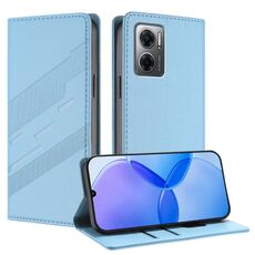 Custodia in pelle retrò con portafoglio multifunzionale in rilievo per Redmi 10 5G (blu chiaro)