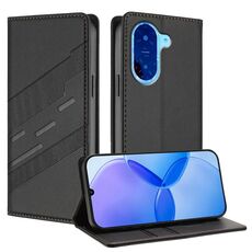 Custodia per telefono in pelle retrò con portafoglio multifunzionale in rilievo per Redmi A5 4G 171,7 mm / Poco C71 (nero)