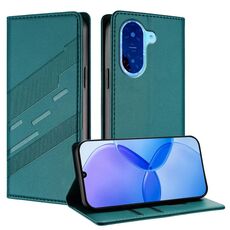 Custodia in pelle retrò con portafoglio multifunzionale in rilievo per Redmi A5 4G 171,7 mm / Poco C71 (verde scuro)
