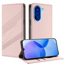 Custodia per telefono in pelle retrò con portafoglio multifunzionale in rilievo per Redmi A5 4G 171,7 mm / Poco C71 (rosa)