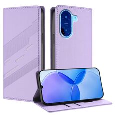 Custodia per telefono in pelle retrò con portafoglio multifunzionale in rilievo per Redmi A5 4G 171,7 mm / Poco C71 (viola chiaro)