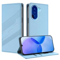 Custodia in pelle retrò con portafoglio multifunzionale in rilievo per Redmi A5 4G 171,7 mm / Poco C71 (blu chiaro)